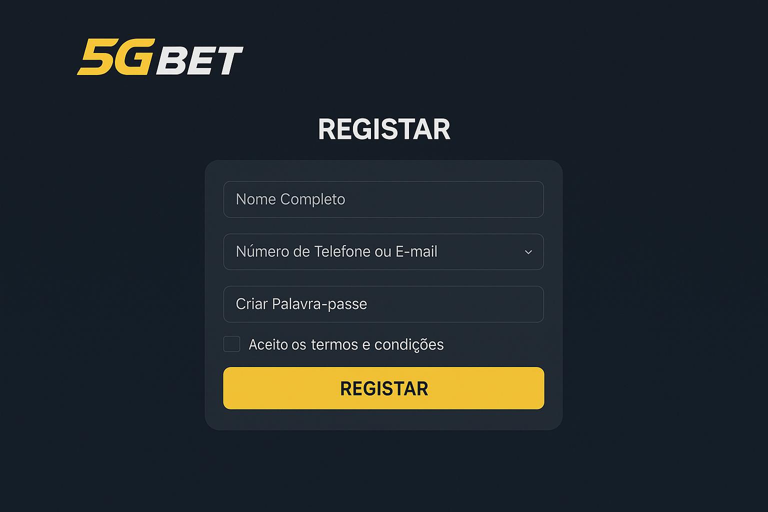 Não Perca tempo, o rRgistro na site 5GBET